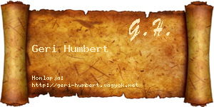 Geri Humbert névjegykártya